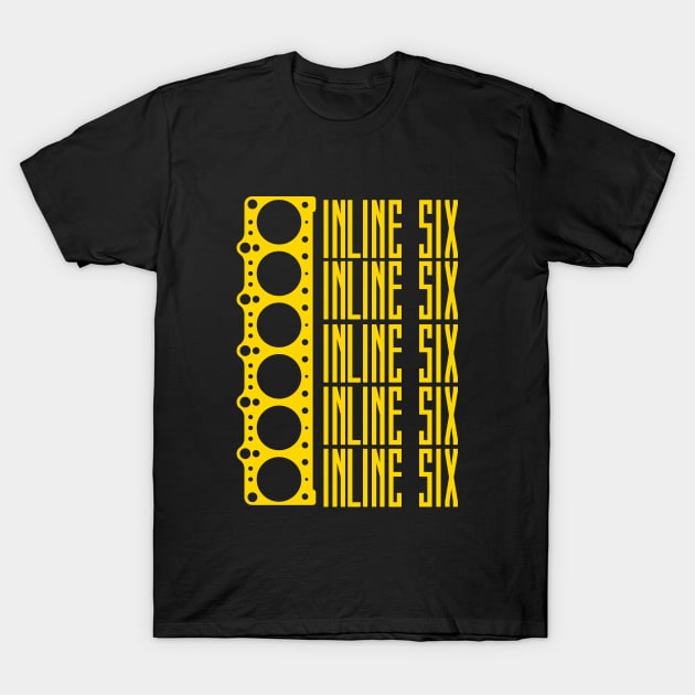 Inline Six Cylinder Engine T-Shirt by eudm